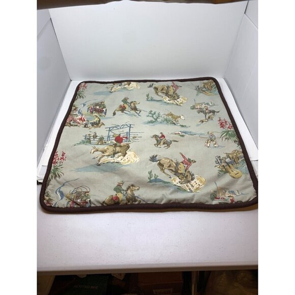 Western Cowboy Rodeo Pillow Cover Sham Handmade Vintage Horse Boy Nursery 26" - Picture 5 of 14